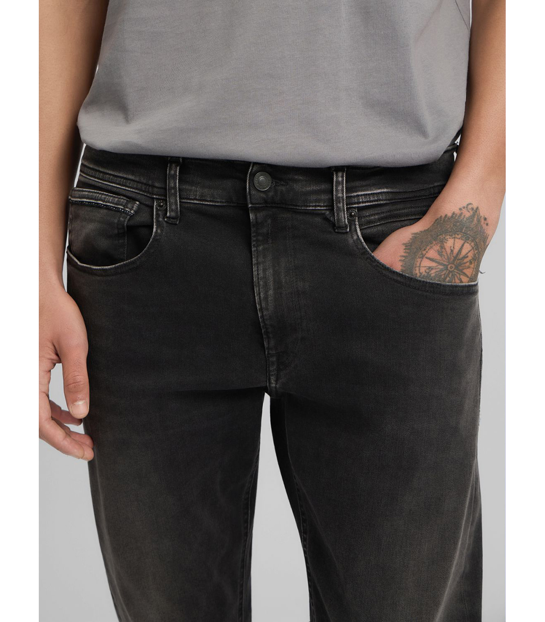 ストレートフィットGROVER HYPERFLEX ブラックデニム 詳細画像 ダークグレー 7